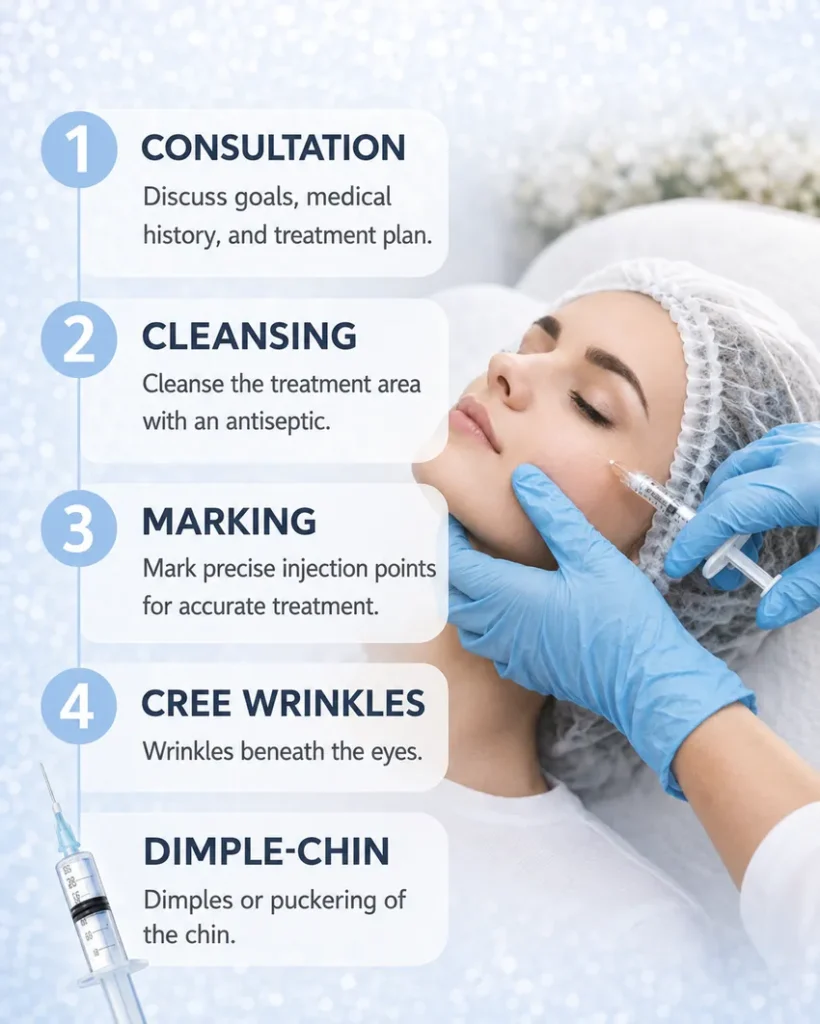 Botox appointment steps at Avellina Aesthetics
