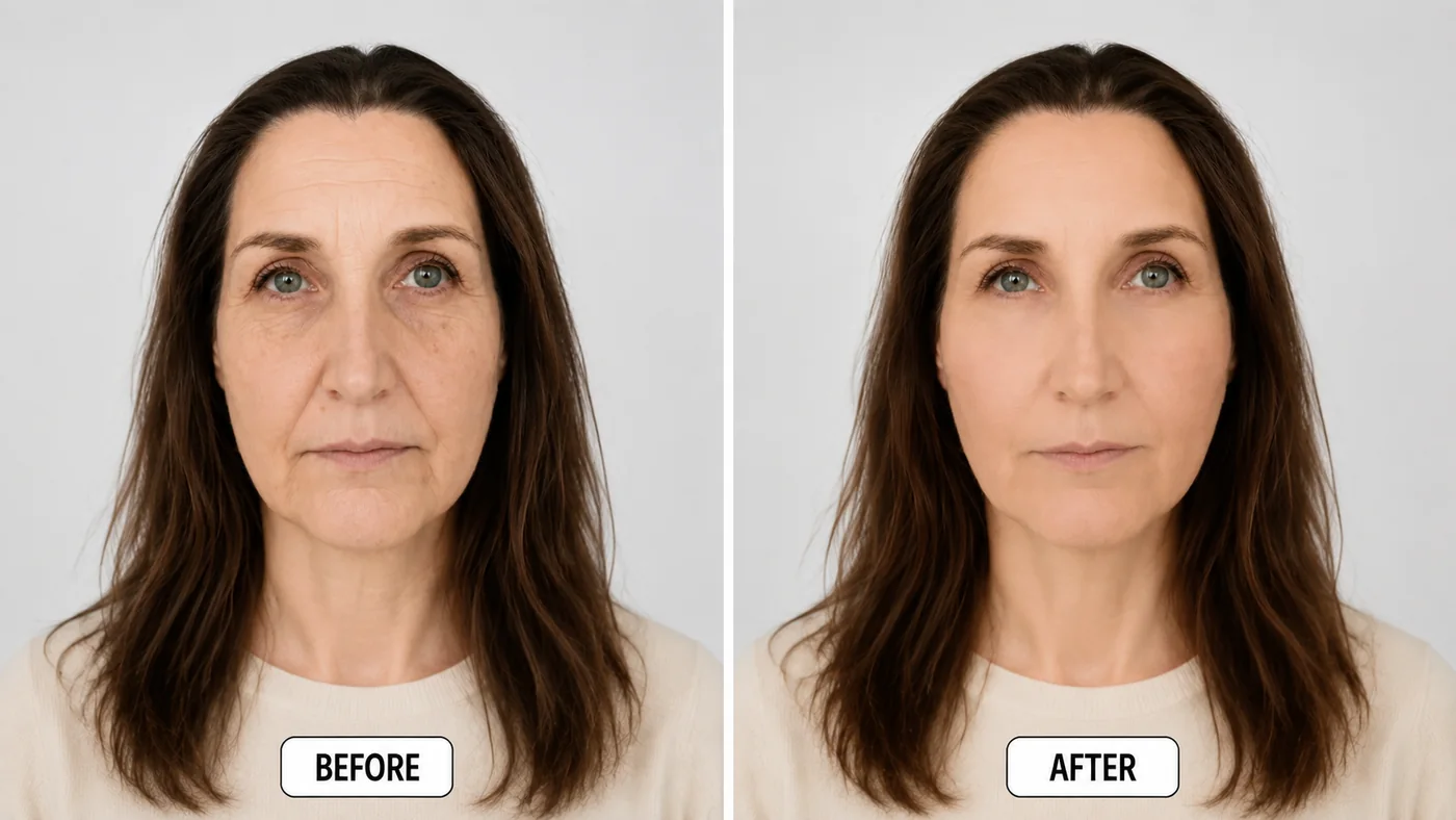 Before and after Botox treatment