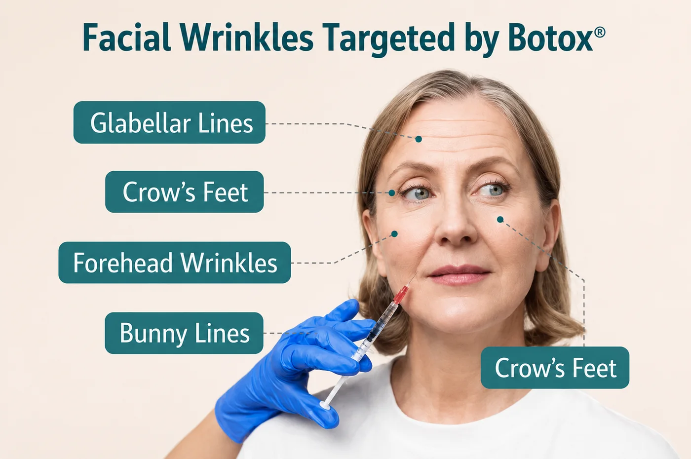 Facial wrinkles targeted by Botox